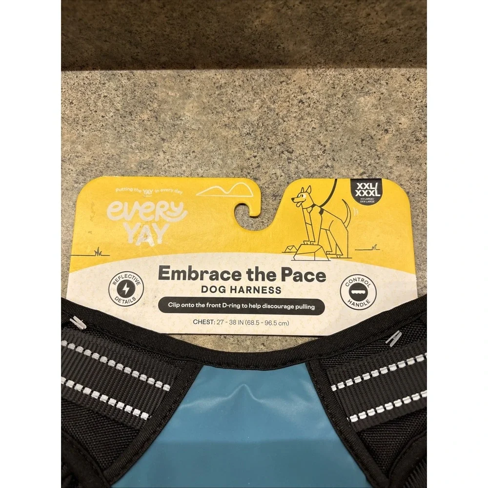 EveryYay Embrace the Pace Teal Reflective Dog Harness, 2XL/3XL Brand New